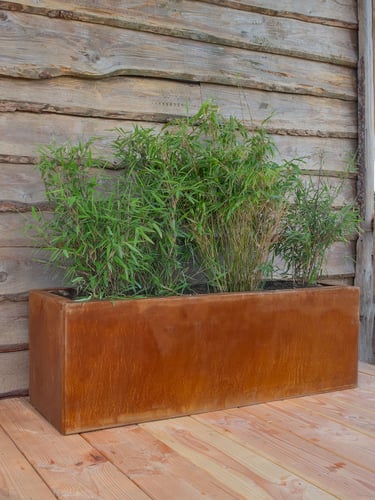 Multi-Edge FLORA Pflanzkübel Cortenstahl 120x40x40cm verlegt