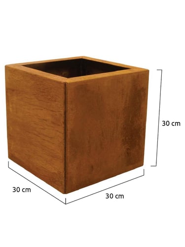 Multi-Edge FLORA Pflanzkübel Cortenstahl 30x30x30cm