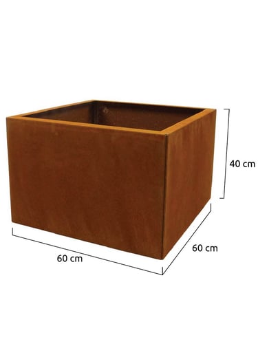 Multi-Edge FLORA Pflanzkübel Cortenstahl 60x60x40cm