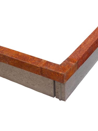 Multi-Edge PROFILE Corthenstahl für Bordsteinkanten 5x5x5x149cm verlegt mit Eckstücke